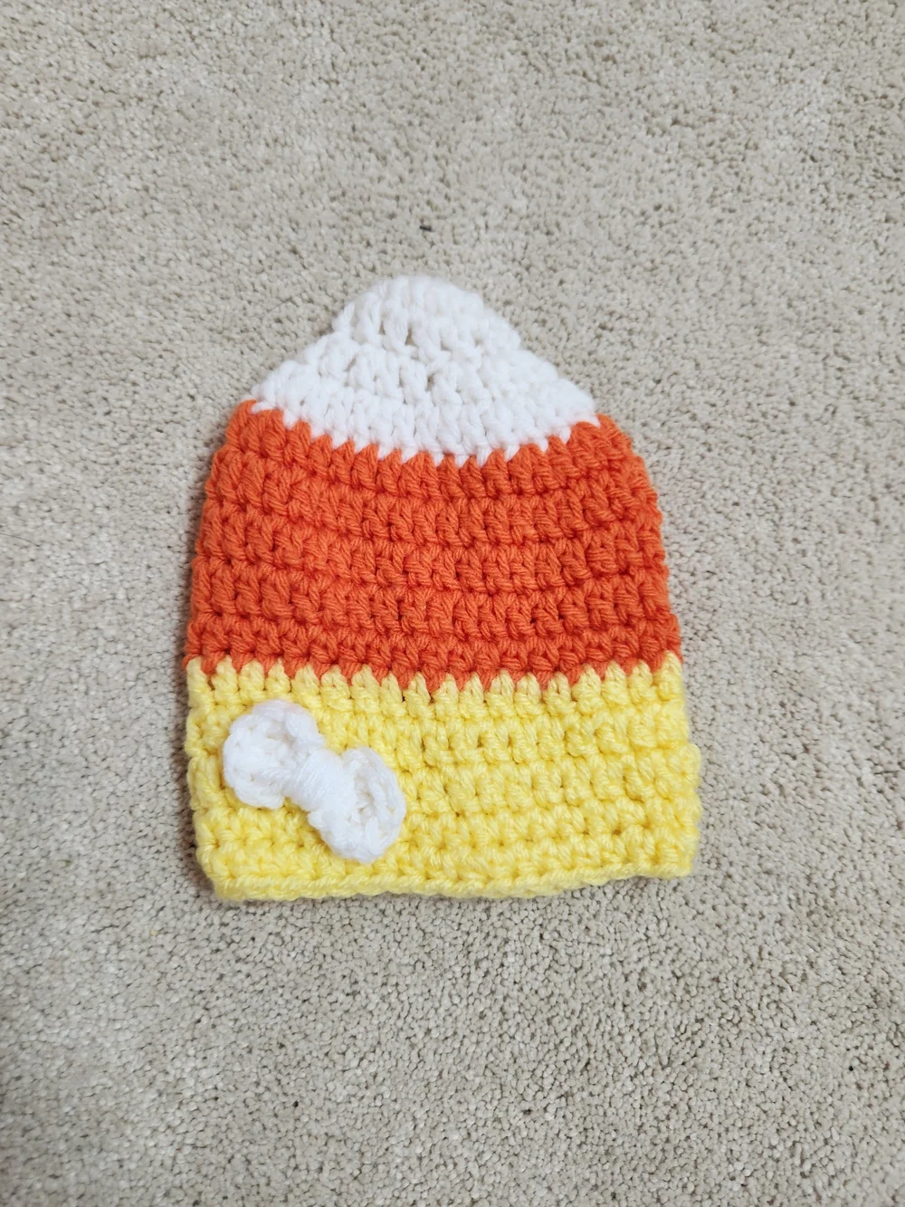 Handmade Baby Candy Corn Halloween Fall Hat - Newborn, 0-3 Months